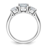 14k White Gold 2 carat Lab Grown Diamond VS+ F+ Three Stone Complete Engagement Ring