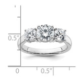 14k White Gold 2 carat Lab Grown Diamond VS+ F+ Three Stone Complete Engagement Ring