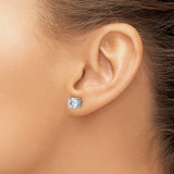 14k White Gold 2 ctw Certified Lab Grown Diamond VS/SI+ G+ Round 4 Prong Heavy Wt. Stud Earrings