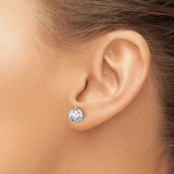 14k White Gold 2 ctw Certified Lab Grown Diamond VS+ F+ Round 3 Prong Heavy Wt. Stud Earrings