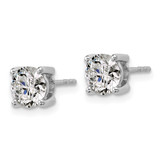 14k White Gold 2 ctw Certified Lab Grown Diamond VS+ F+ Round 4 Prong Heavy Wt. Stud Earrings