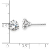 14k White Gold 2 ctw Lab Grown Diamond VS/SI+ G+ Round 3 Prong Heavy Wt. Stud Earrings