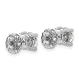 14k White Gold 2 ctw Lab Grown Diamond VS/SI+ G+ Round 4 Prong Heavy Wt. Stud Earrings