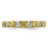 14k 1 1/5 carat Lab Grown Diamond VS/SI+ G+ and Lab Created Yellow Sapphire Size 8 Eternity Band