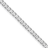 14k White Gold 2.2mm Flat Beveled Curb Chain - WF-7547471F-2826
