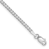 14k White Gold 2.2mm Flat Beveled Curb Chain - WF-82649149-2636