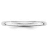 14k White Gold 2.5mm Half-Round Wedding Band Size 11