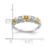 14k White Gold 2.75mm Citrine AA Diamond ring