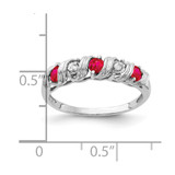 14k White Gold 2.75mm Ruby AA Diamond ring