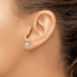 14k White Gold 2/3 ctw Certified Lab Grown Diamond VS/SI+ G+ Round 3 Prong Heavy Wt. Screwback Stud Earrings