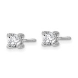 14k White Gold 2/3 ctw Certified Lab Grown Diamond VS/SI+ G+ Round 4 Prong Heavy Wt. Screwback Stud Earrings