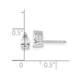 14k White Gold 2/3 ctw Lab Grown Diamond VS+ F+ Pear 4 Prong Heavy Wt. Stud Earrings