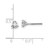 14k White Gold 2/3 ctw Lab Grown Diamond VS+ F+ Round 3 Prong Heavy Wt. Screwback Stud Earrings - EM-48B835DE-5169