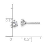 14k White Gold 2/3 ctw Lab Grown Diamond VS+ F+ Round 3 Prong Heavy Wt. Stud Earrings - EM-25B5EE37-3529
