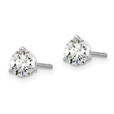 14k White Gold 2/3 ctw Lab Grown Diamond VS+ F+ Round 3 Prong Heavy Wt. Stud Earrings - EM-DF42E6C8-9778