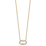 14k 1 carat Lab Grown Diamond VS/SI+ G+ 18 inch Fancy Oval Necklace