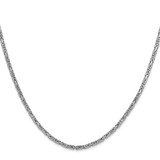 14K White Gold 20 inch 2mm Byzantine with Lobster Clasp Chain