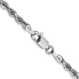 14K White Gold 20 Inch 3mm Diamond-cut Quadruple Rope Lobster Clasp Chain