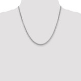 14K White Gold 20 inch 3mm Franco with Fancy Lobster Clasp Chain