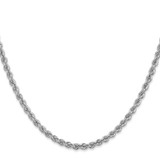 14K White Gold 20 inch 3mm Regular Rope with Lobster Clasp Chain