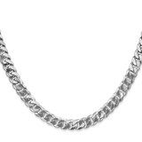 14K White Gold 20 inch 6.25mm Flat Beveled Curb with Lobster Clasp Chain