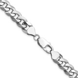 14K White Gold 20 inch 8.5mm Flat Beveled Curb with Lobster Clasp Chain