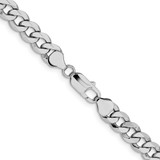 14K White Gold 20 inch 8mm Flat Beveled Curb with Lobster Clasp Chain