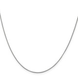 14K White Gold 22 inch .7mm Box with Lobster Clasp Chain