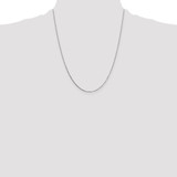 14K White Gold 22 inch .7mm Box with Spring Ring Clasp Chain