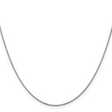 14K White Gold 22 inch .9mm Box with Spring Ring Clasp Chain
