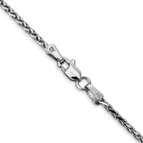 14K White Gold 22 inch 1.6mm Diamond-cut Parisian Wheat with Lobster Clasp Chain