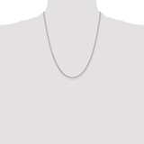 14K White Gold 22 inch 1.6mm Round Open Link Cable with Lobster Clasp Chain