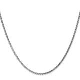 14K White Gold 22 inch 2.1mm Diamond-cut Spiga with Lobster Clasp Chain