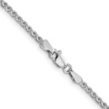 14K White Gold 22 inch 2.1mm Diamond-cut Spiga with Lobster Clasp Chain