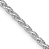 14K White Gold 22 inch 2.25mm Parisian Wheat with Lobster Clasp Chain