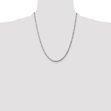 14K White Gold 22 inch 2.75mm Flat Figaro with Lobster Clasp Chain