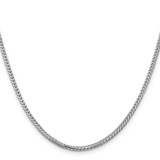 14K White Gold 22 inch 2mm Franco with Lobster Clasp Chain