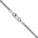 14K White Gold 22 inch 2mm Regular Rope with Lobster Clasp Chain