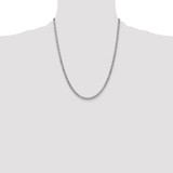 14K White Gold 22 inch 3.35mm Semi-Solid Curb with Lobster Clasp Chain