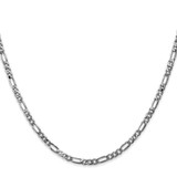 14K White Gold 22 inch 3mm Flat Figaro with Lobster Clasp Chain