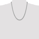 14K White Gold 22 inch 4.3mm Solid Miami Cuban Link with Lobster Clasp Chain