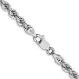 14K White Gold 22 inch 4mm Regular Rope with Lobster Clasp Chain