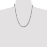 14K White Gold 22 inch 5.25mm Semi-Solid Curb with Lobster Clasp Chain