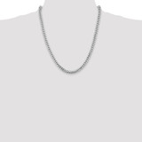 14K White Gold 22 inch 5.5mm Solid Miami Cuban Link with Lobster Clasp Chain