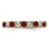 14k 1 carat Lab Grown Diamond VS/SI+ G+ and Lab Created Ruby Size 6 Eternity Band