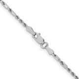 14K White Gold 24 inch  1.8mm Diamond-cut Milano Rope with Lobster Clasp Chain