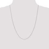 14K White Gold 24 inch .8mm Diamond-cut Cable with Spring Ring Clasp Chain