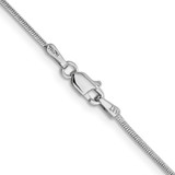 14K White Gold 24 inch 1.1mm Round Snake with Lobster Clasp Chain