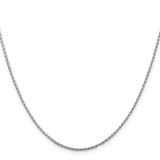 14K White Gold 24 inch 1.25mm Round Parisian Wheat with Lobster Clasp Chain