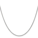 14K White Gold 24 inch 1.4mm Round Open Wide Link Cable with Lobster Clasp Chain